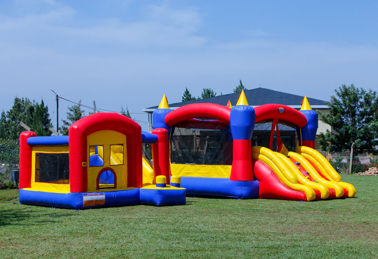 Kids' inflatable play at Maya Nature Resort.