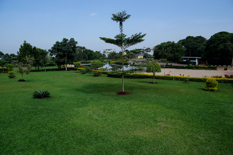 Open garden lawns at Maya Nature Resort.