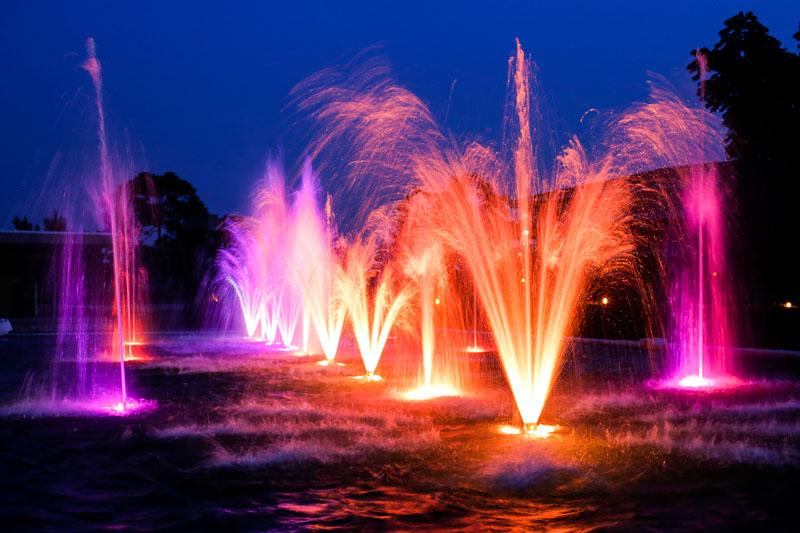 Fountain in colour at Maya Nature Resort.