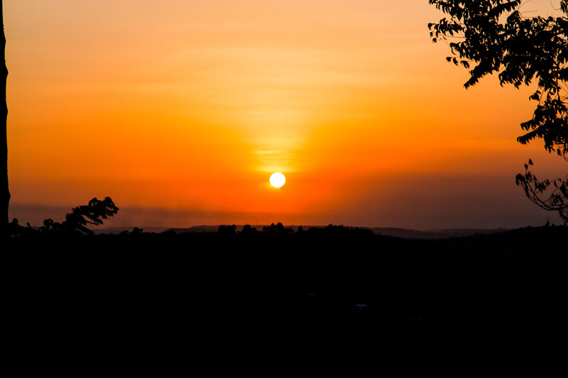 Sunset over the valley at Maya Nature Resort.