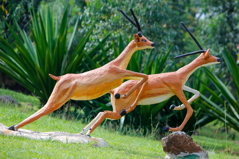 Leaping impala art at Maya Nature Resort.