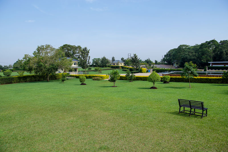 Sweeping lawns at Maya Nature Resort.